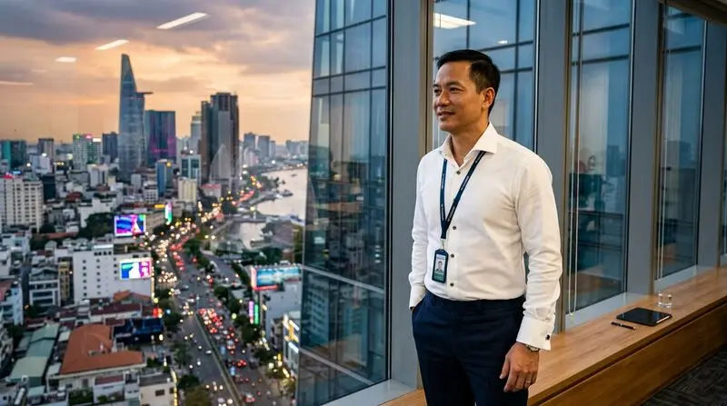 Sảnh tòa nhà văn phòng hạng A: Tác phong làm việc lịch lãm với áo sơ mi công sở may đo chuẩn phom.