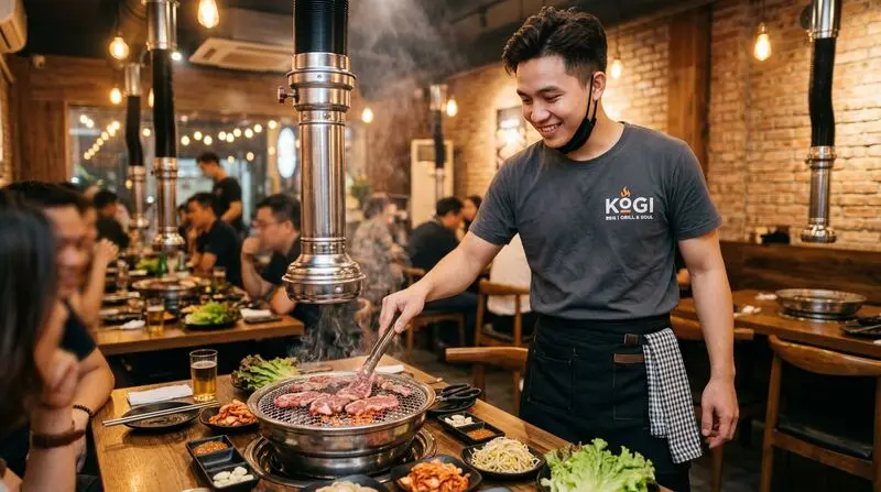 Áo polo đồng bộ nhận diện sắc nét trên toàn bộ các chi nhánh chuỗi cafe.