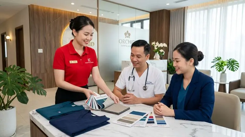 Đường may nách và đũng quần được gia cố chỉ đôi chịu lực tối đa cho ca làm việc dài.
