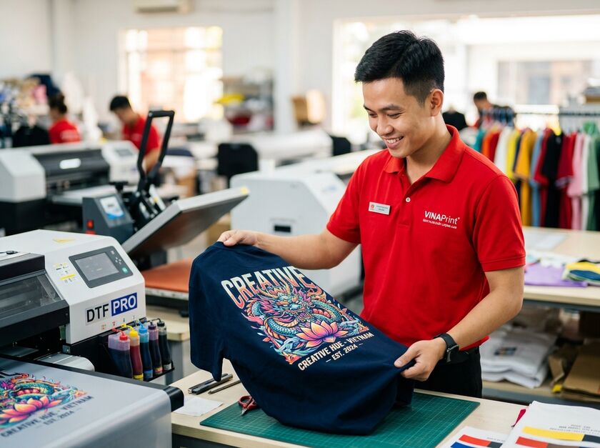 Công nghệ in ấn và thêu nhận diện thương hiệu