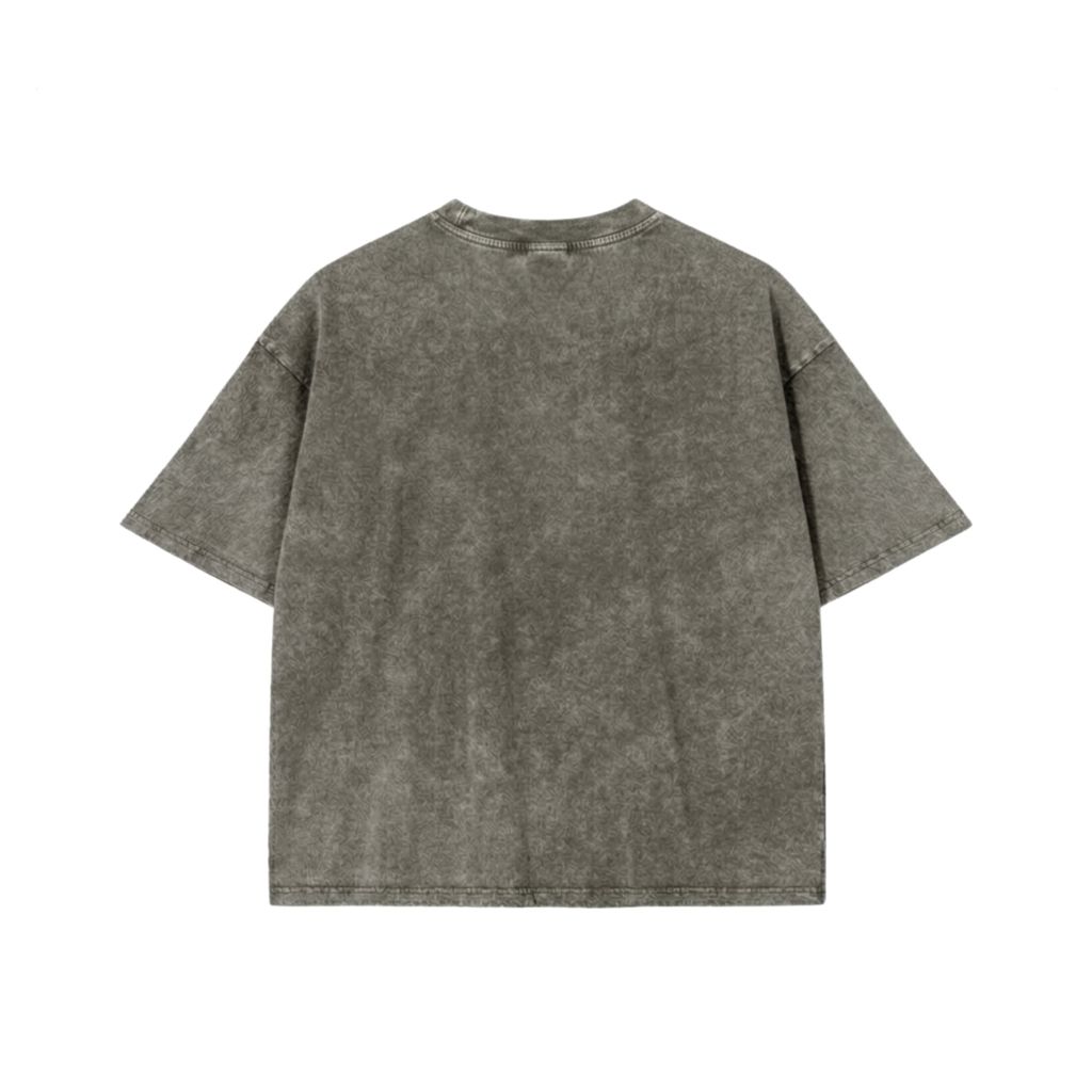 Áo wash boxy-Nâu đậm mặt sau