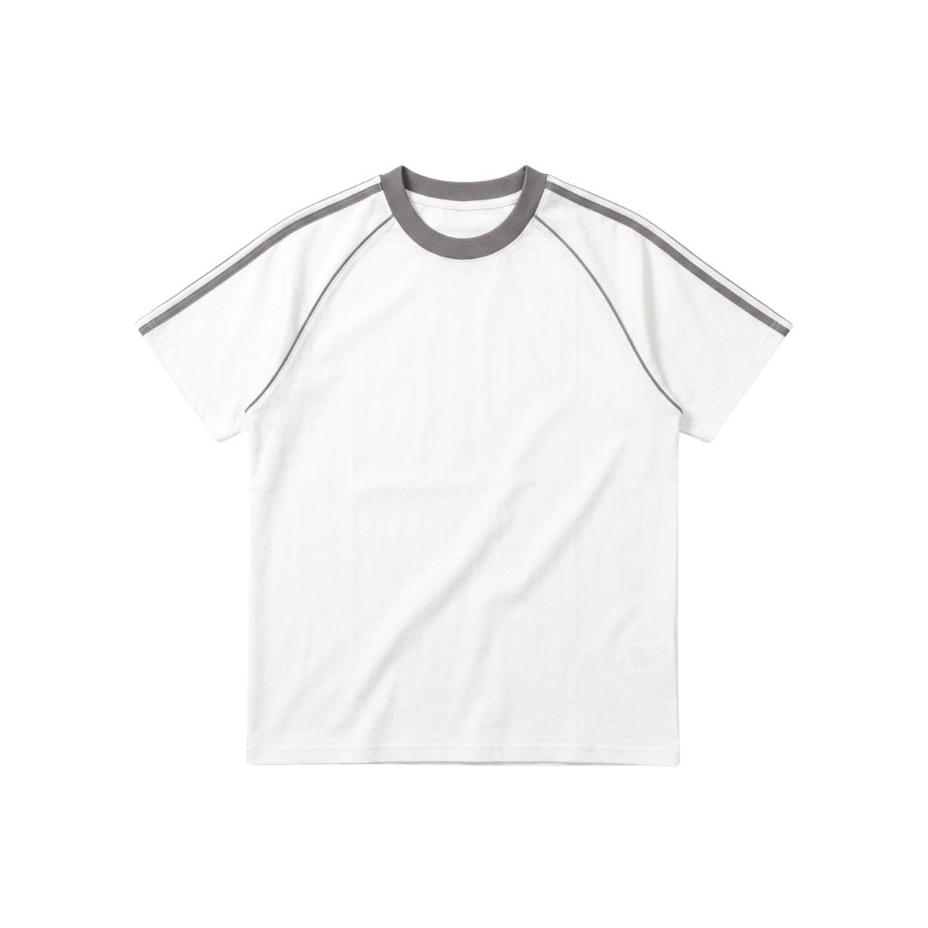 Áo raglan trắng xám