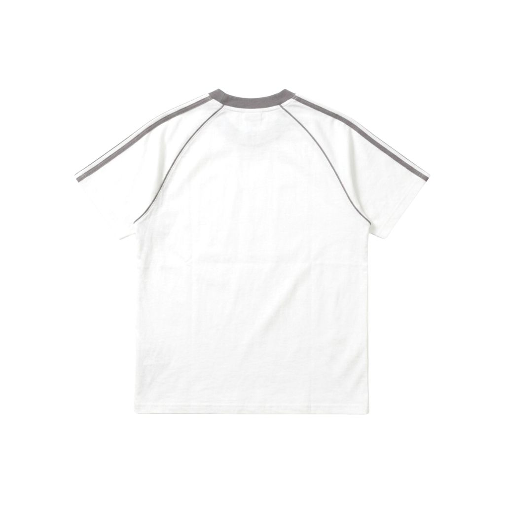 Áo raglan trắng xám mặt sau