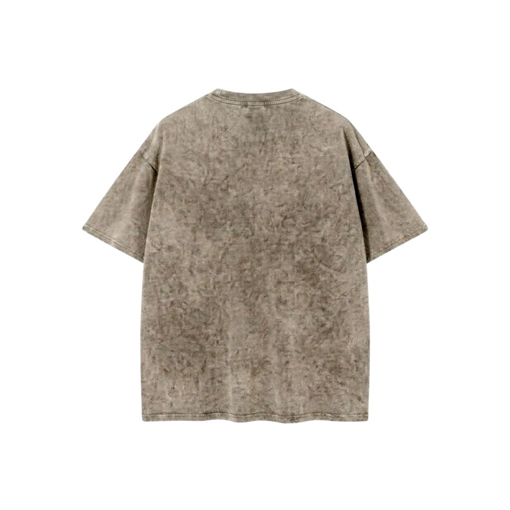 Áo wash oversize-Rêu mặt sau
