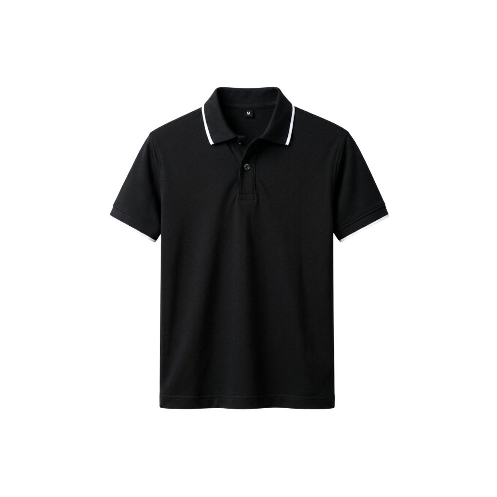 Polo Đen viền Trắng
