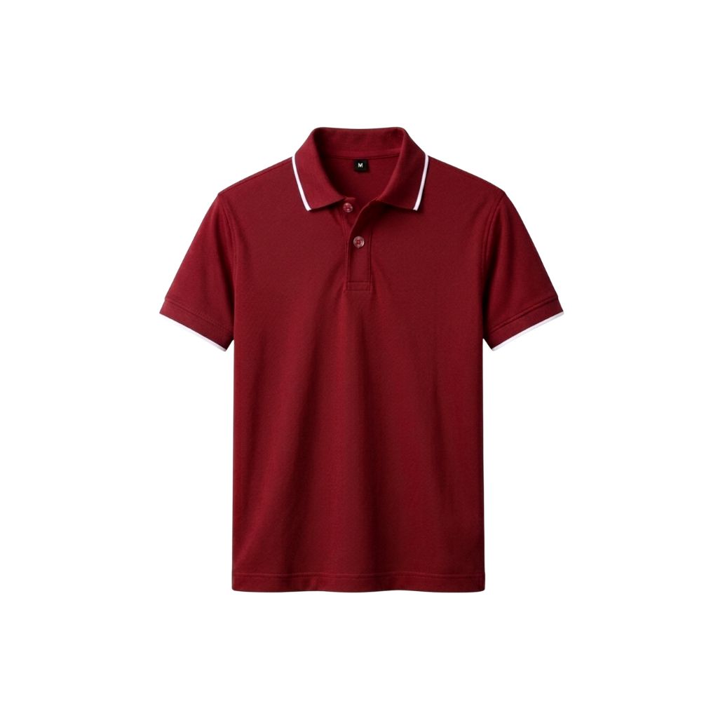 Polo đỏ viền trắng