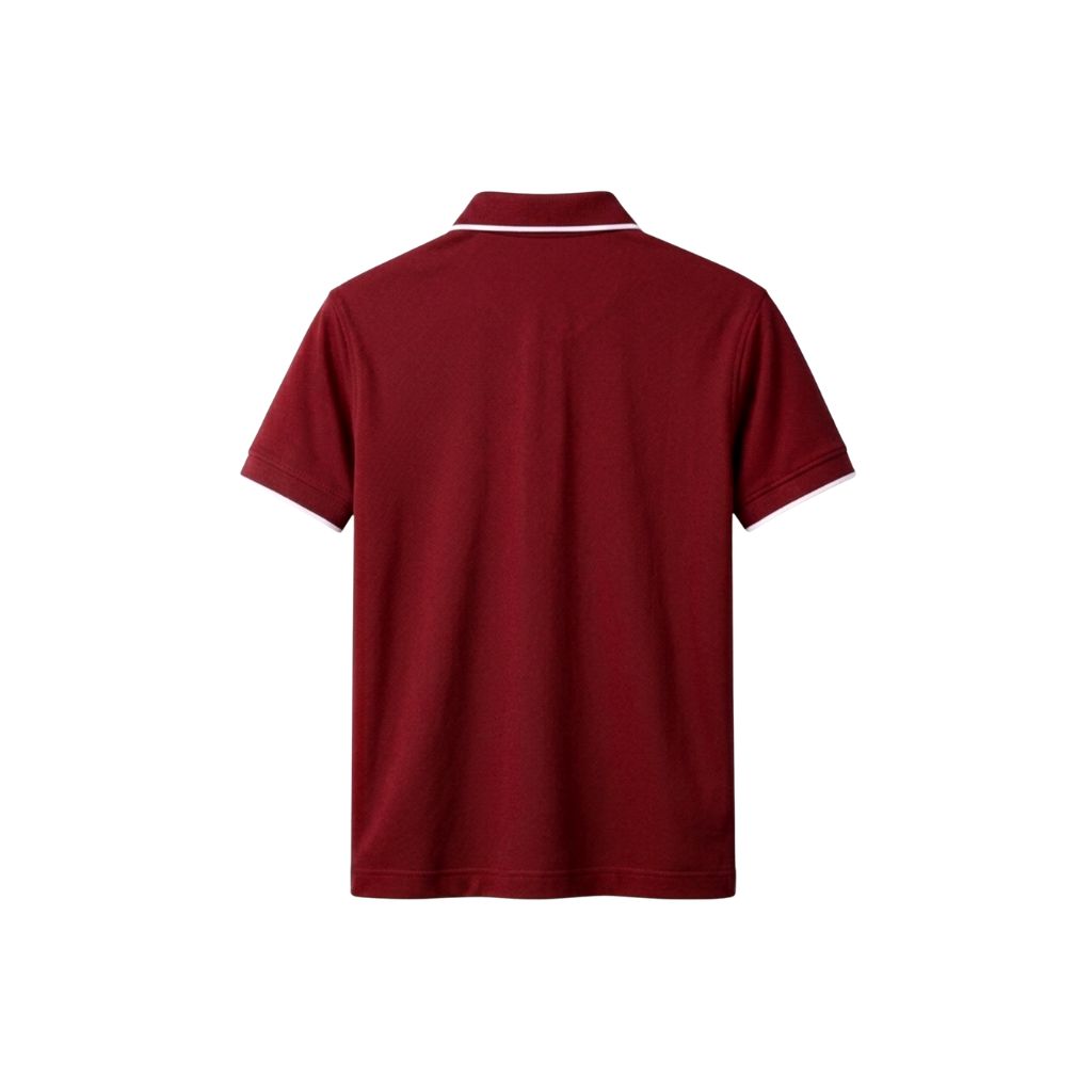 Polo đỏ viền trắng mặt sau