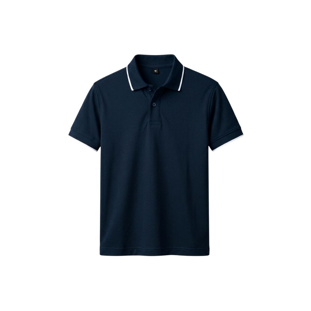Polo Xanh viền trắng