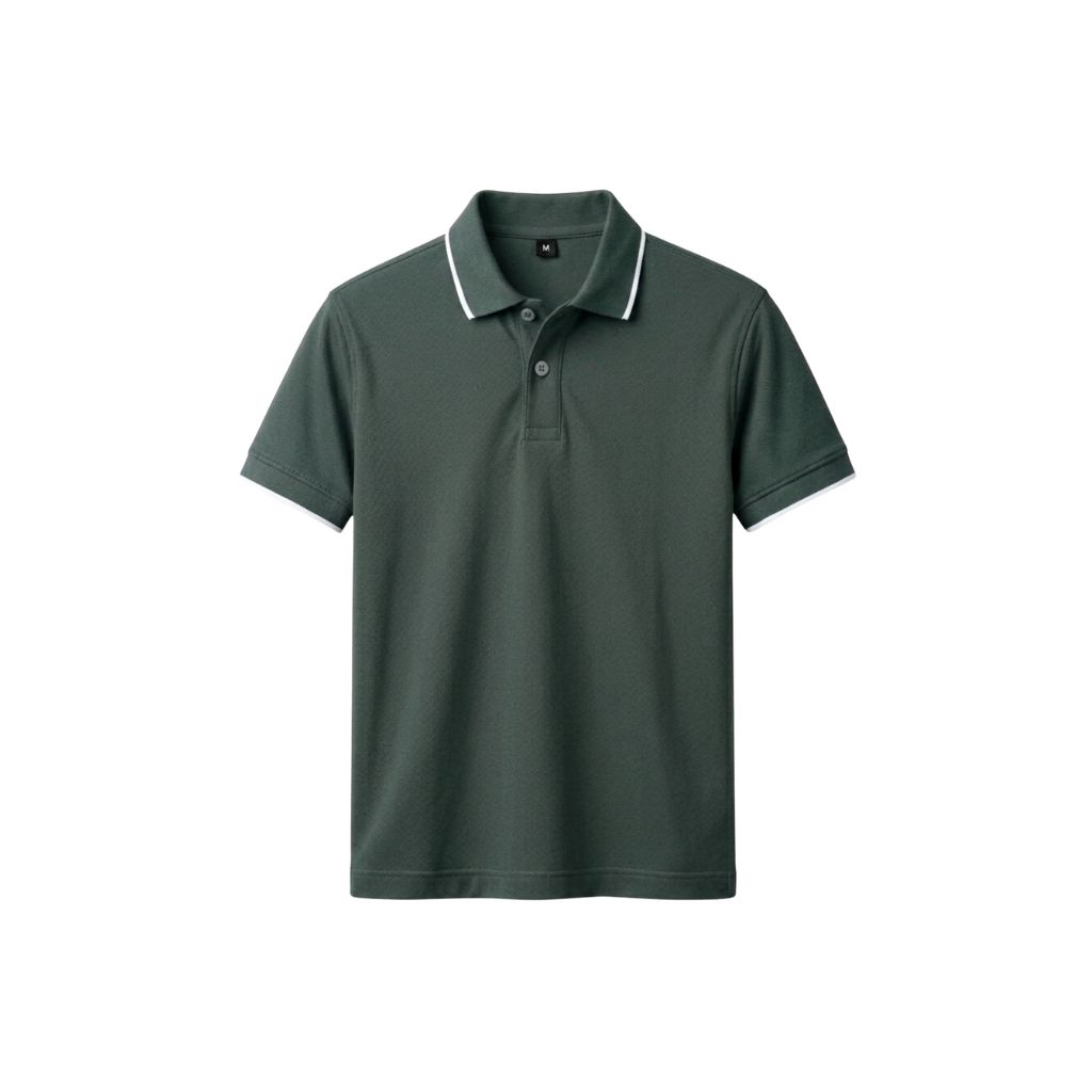 Polo xám viền trắng