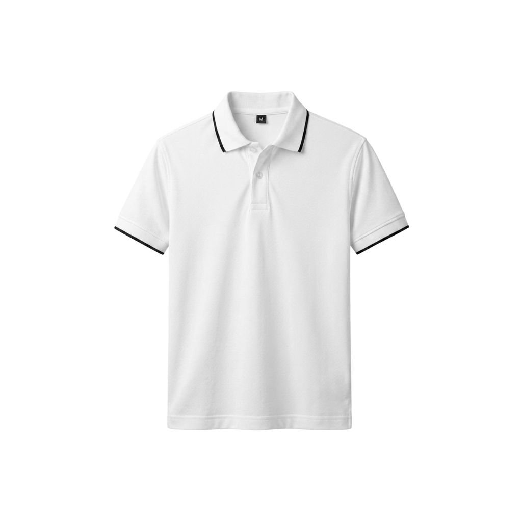 Polo trắng viền đen
