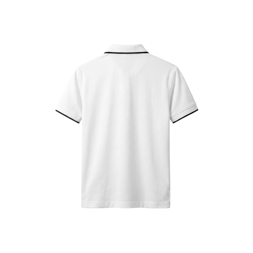 Polo trắng viền đen mặt sau