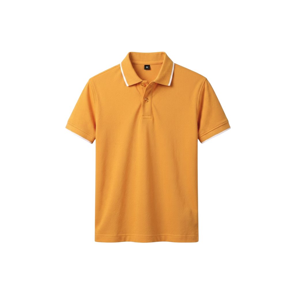 Polo vàng viền trắng