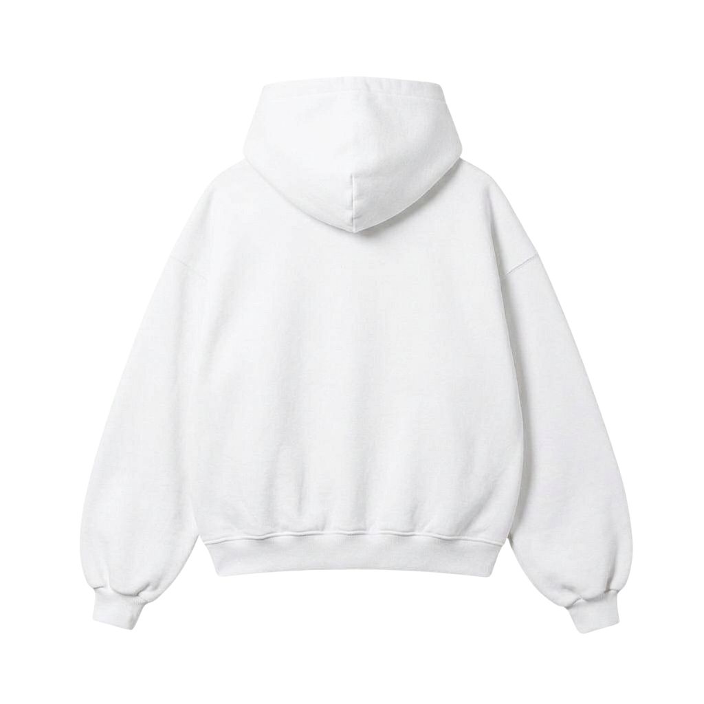 Hoodie nỉ bông-Trắng mặt sau