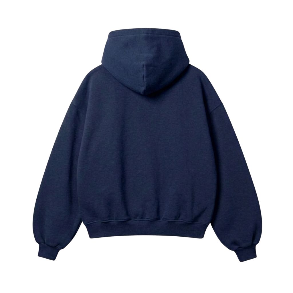 Hoodie nỉ bông-Navy mặt sau