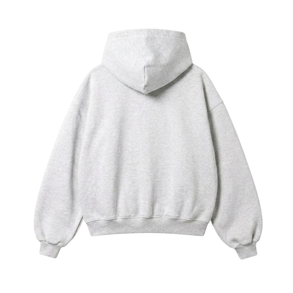 Hoodie nỉ bông-Xám mặt sau