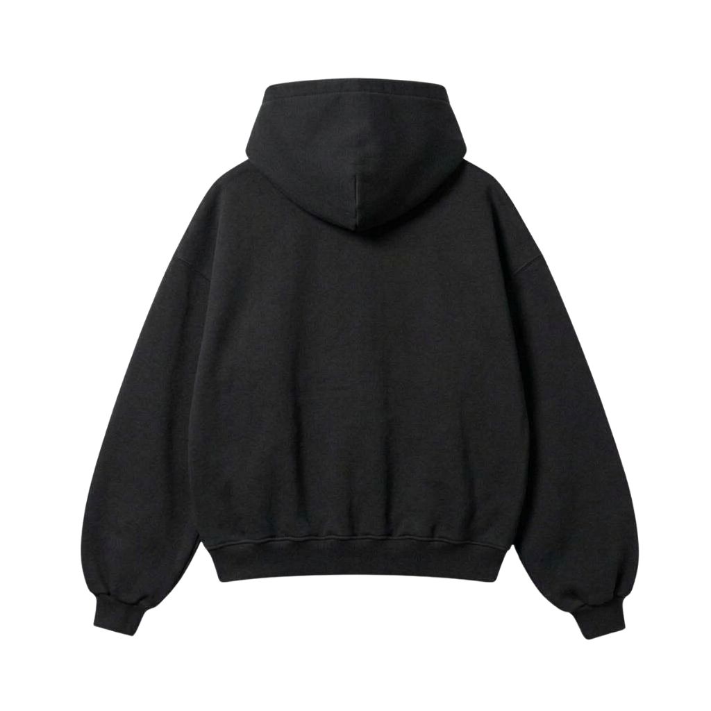 Hoodie nỉ cua-Đen mặt sau